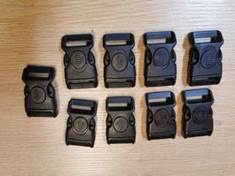 9x Steckschnallen mittel Verschluss Klickschnalle Kunststoff
