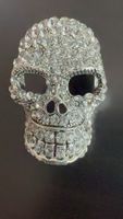 Schädel Totenkopf Brosche Strass Gothic