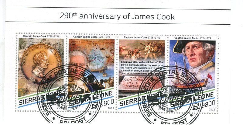 Tutti i francobolli: Block "Schiffe James Cook". Sierra Leone – Nuovo e nell'imballaggio originale da Basel venduto da Butsch5