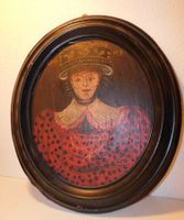 Kunst 1841 handbemaltes antikes Holzbild