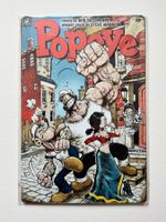 Popeye Blechschild, im Kampf um Olivia im Vintage Stil!