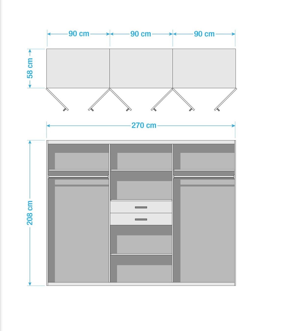 Armadi: Kleiderschrank (1 schublade defekt!) – Usato da Niederbipp venduto da Ffwch 2