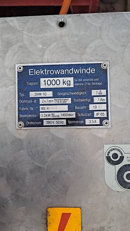 Sonstiges zum Lager & Transport: Elektrowinde Tragkraft 1000 Kg – Gebraucht aus Waltenschwil von hin_w7fx 1