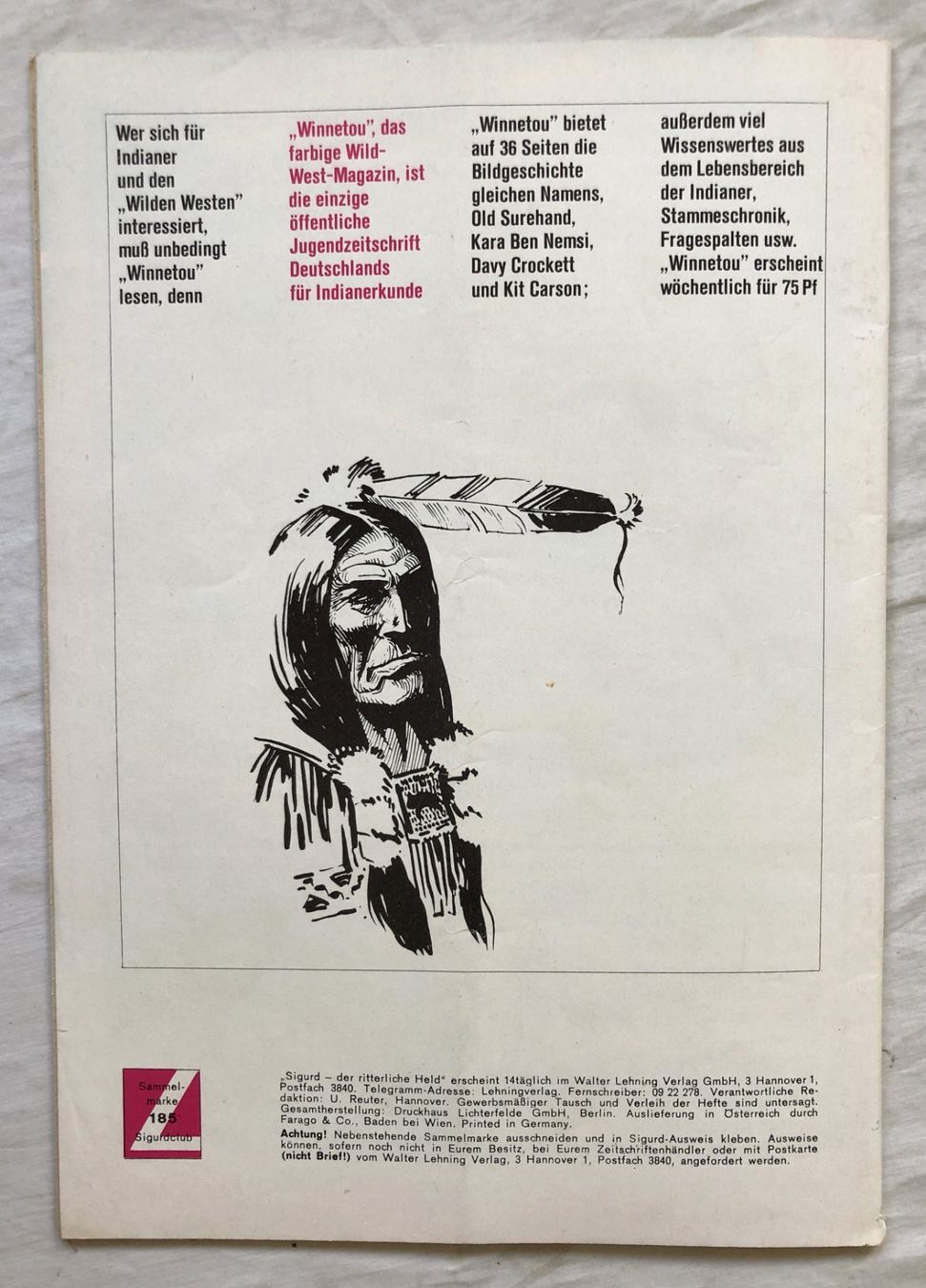 Fumetti: SIGURD - DER RITTERLICHE HELD - Nr.185 – Usato da Schaffhausen venduto da durruti 3