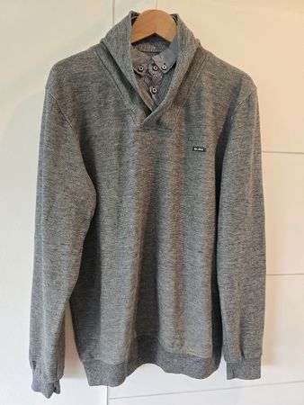 Herren Pullover mit integriertem Hemdkragen Grösse XXL Grau