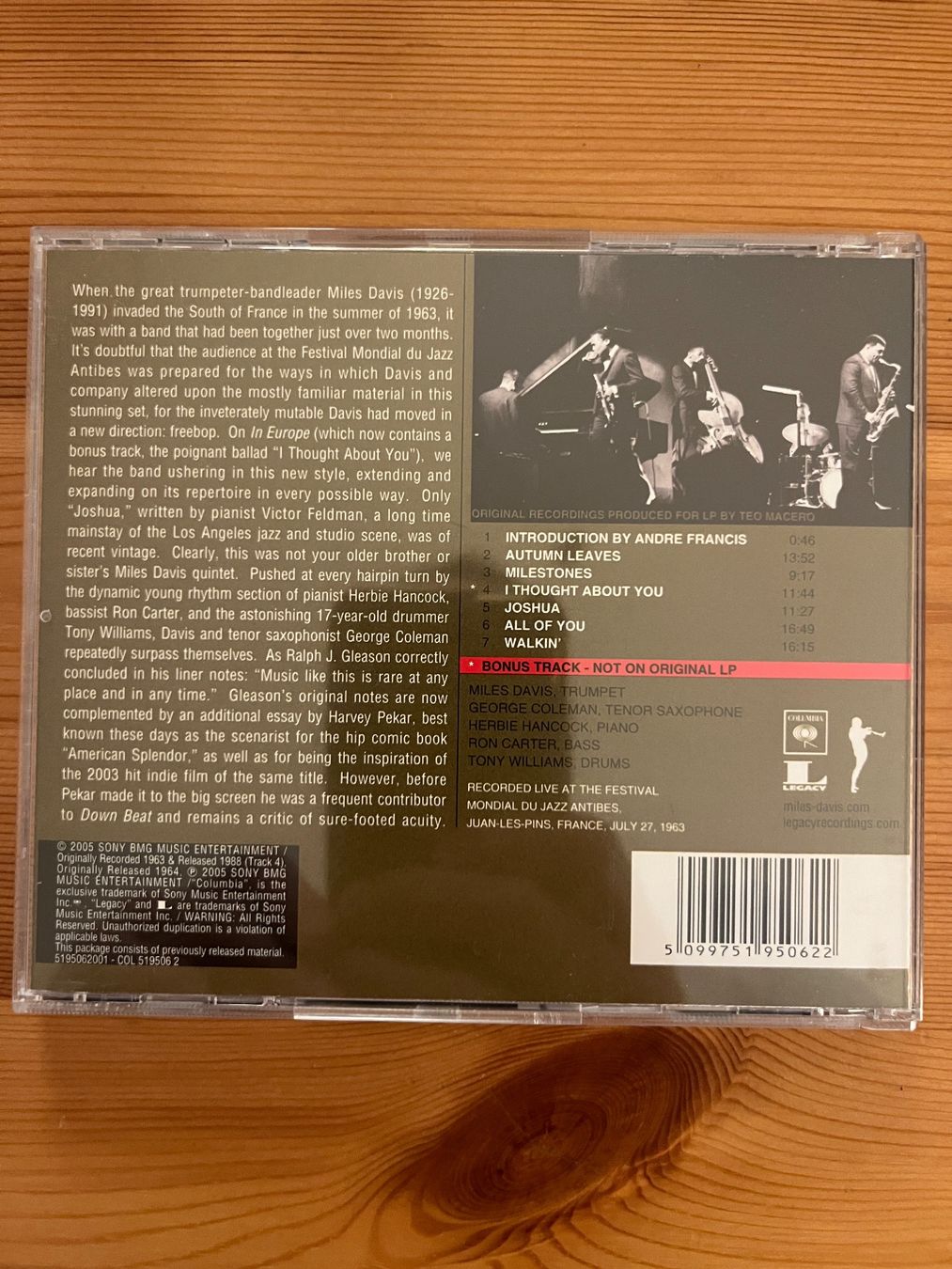 CDs: MILES DAVIS - IN EUROPE – Gebraucht aus Lausanne von sbar224 1