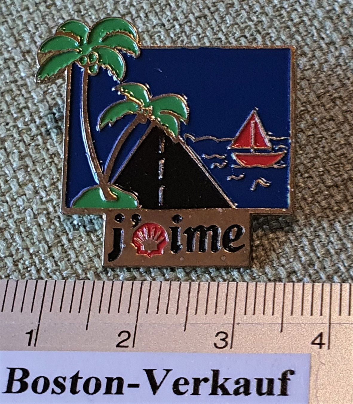 Giocattoli: D275 - Pin SHELL Strasse Palmen Schiff – Usato da Reinach BL venduto da Boston-Verkauf 1