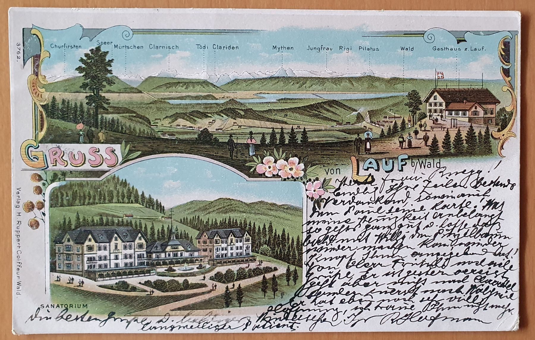 Ansichtskarten: Gruss aus Lauf bei Wald 1911 TOP – Gebraucht aus Kreuzlingen von Rschweiz1