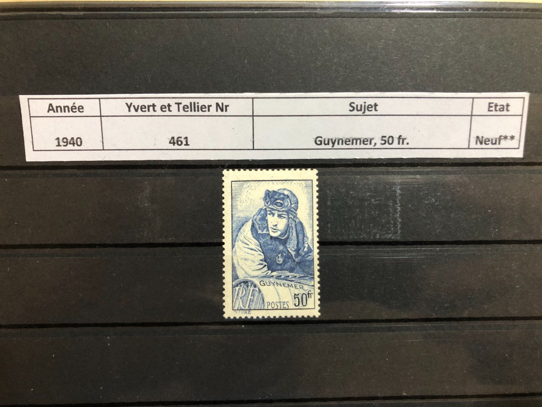Tous les timbres: Guynemer Neuf 1940** – Neuf avec emballage d'origine à Lausanne par ffhoud