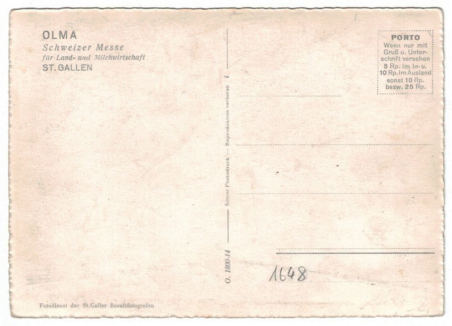 Cartes postales: OLMA St. Gallen, geschätzt 1940 – D'occasion à Frauenfeld par POML 1