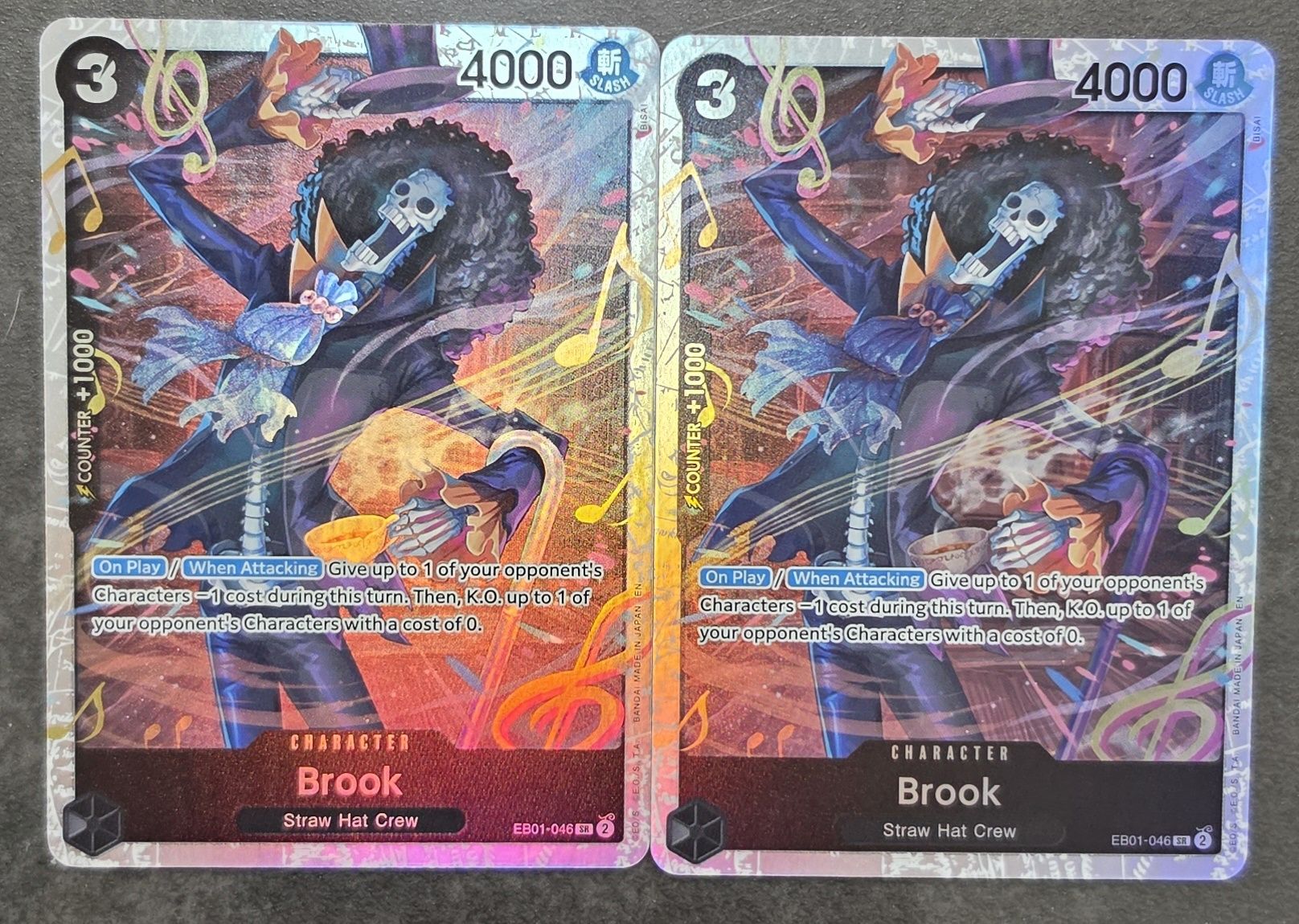 Bandai Carte collezionabili: 2X Brook EB01-046 SR ONE PIECE – Nuovo (secondo la descrizione) da Melano venduto da emm_m2jq