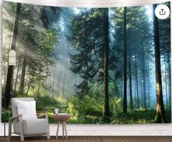 Wandbehang 150cm x 100cm Landschaft Wald / Nadelbäume