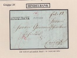 HINDELBANK Toller Brief von 1856 !!