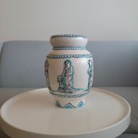 80-90er J.Italien /Keramikvase mit Reliefdekor antike Frauen
