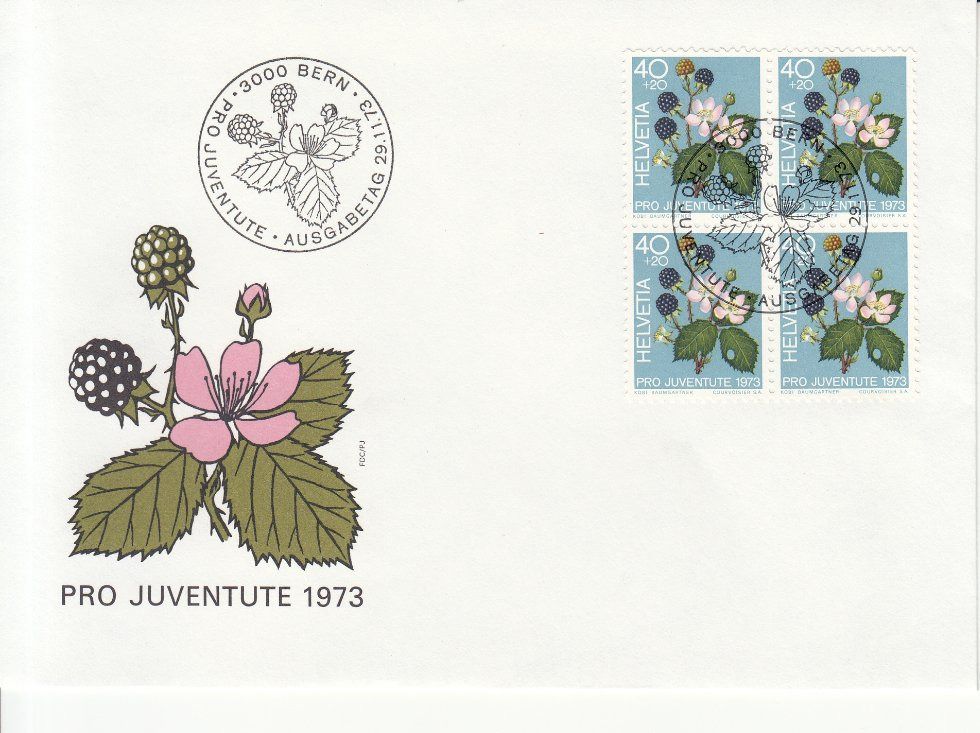 Alle Briefmarken: SBK J244 - J247 im 4er-Block FDC – Gebraucht aus Bürglen TG von StampGraf 3