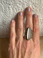 Vintage Ring mit Mondstein, 925er Silber, filigran