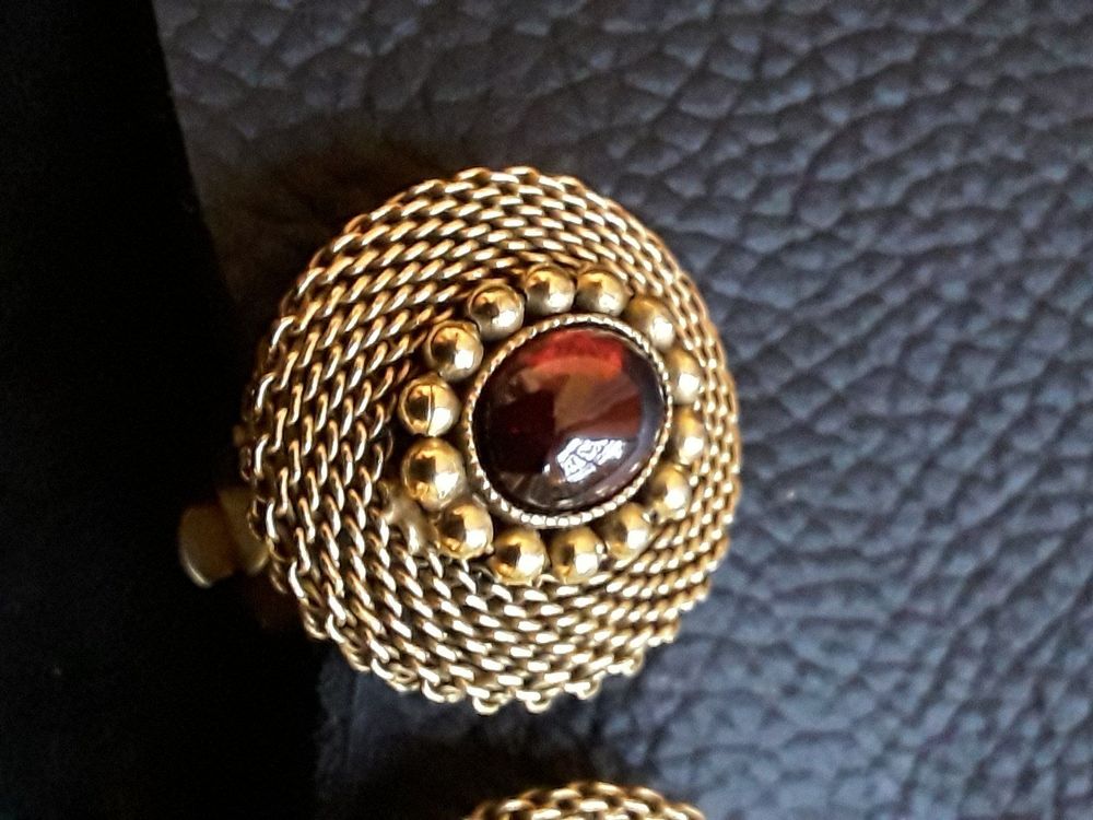 Collier Multi-Chaînes Pierre Lorion Sylvia Karels Paris - Cabochon Verre Cristal, Laiton Doré, Occasion