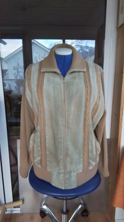 Herren Jacke beige Wildleder Gr.54 Vintage Frühling & Herbst
