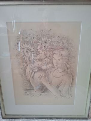 Gemälde: Bild Frau mit Blumenstrauss – Gebraucht aus Gams von crossie878 1