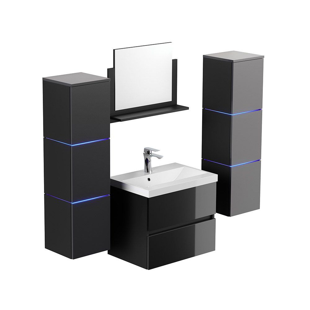 Badezimmermöbel: LED Badmöbel WANGEN Deluxe - XL Schwarz – Neu und originalverpackt aus Wallenwil von toesstal-vertrieb 2