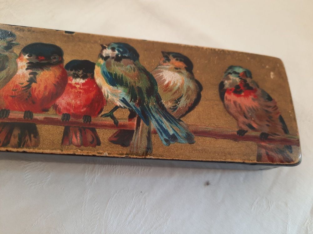 ANCIEN PLUMIER BOIS laqué illustré Façon Germaine Bouret circa 1900 EUR 129,00 - FR