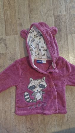 Pullover Baby Jacke Lupilu rosa mit Waschbär Motiv Grösse 62