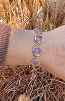 Wunderschönes AMETHYST-Armband mit Charm vergoldet