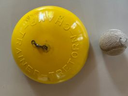 Tennisball-Trainer gelb gebraucht mit Tennisball guter Zu...