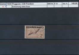 1930 Flugpost - 2.00 Fr., gestempelt