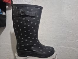 Gummistiefel, Gr. 39, schwarz/Punkte, Top Zustand!