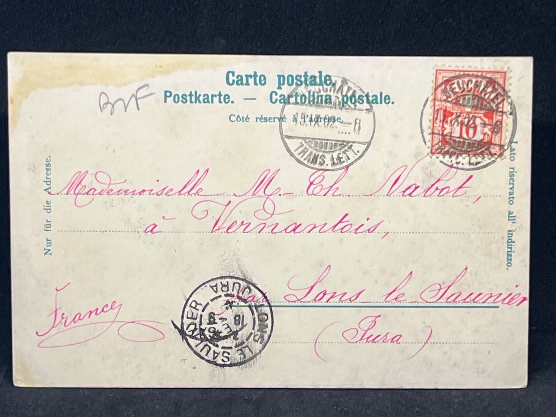 Cartoline postali: Neuchâtel: Postes et Télégraphes. – Usato da Widnau venduto da Brusi9 1