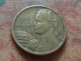YOUGOSLAVIE  10  Dinara  1955