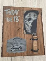 Friday the 13th Holzdeko mit Hackbeil  Handmade