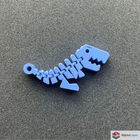 Flexi Rex Dinosaur Keychain 3D Printed Light Blue
