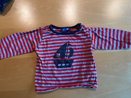 Langarmshirt Baby Grösse 86 rot-grau gestreift guter Zustand