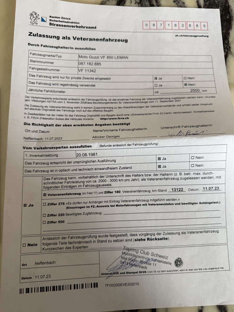 Moto Guzzi Strada: MOTO GUZZI VE 850 LEMAN – Usato da Kefikon TG venduto da Bini8280 7