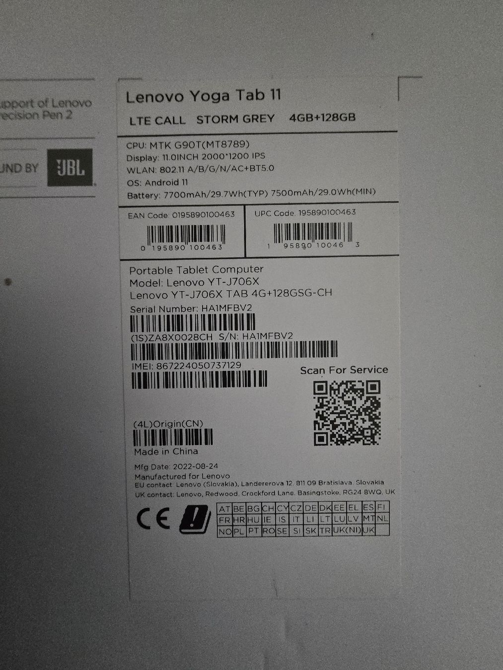 Lenovo Tablet PC: Lenovo Yoga Tab 11 LTE CALL – Usato da Mellingen venduto da Rognot 1