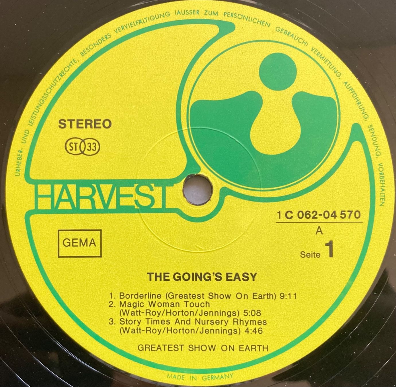 Dischi in vinile: THE GREATEST SHOW ON HEART - THE GOING' EASY – Usato da Poliez-Pittet venduto da Newtown-Records 2