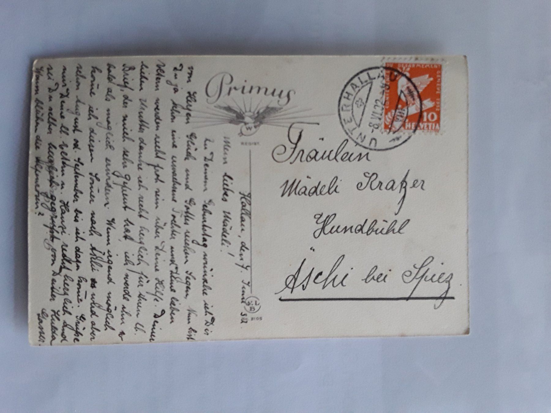 Ansichtskarten: Karte 1932 Primus WLB 2105 – Gebraucht aus Bazenheid von derdelorean01 1