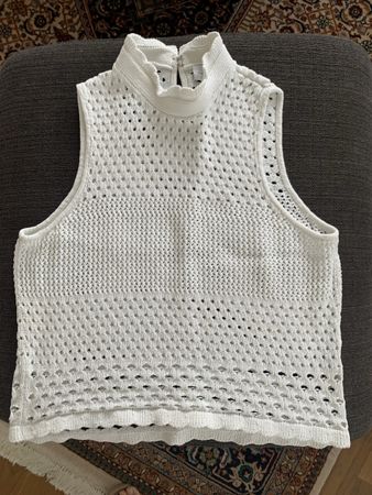Other Stories white knit top size M crochet style