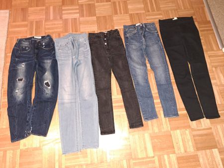 5 Paar Jeans Gr XS