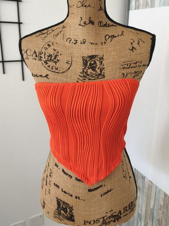 Shein Bandeau Top gerippt rot Grösse S guter Zustand