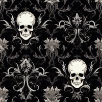 French Terry "Beyond Redemption" Totenkopf Stoff je m