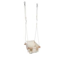 Babyschaukel Holz und Stoff Beige