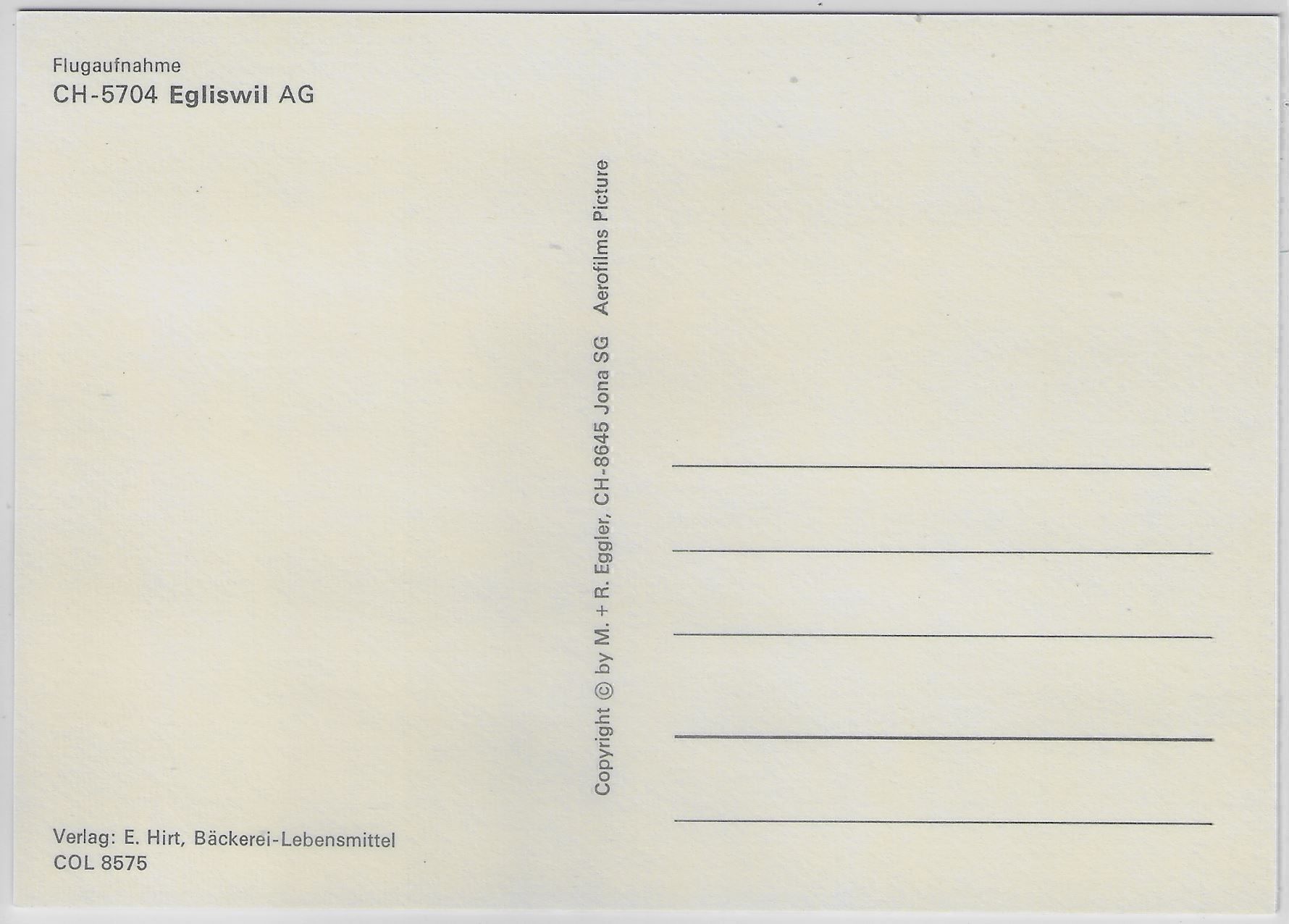 Cartoline postali: Flugaufnahme Egliswil AG – Antico da Ettingen venduto da Kartenplanet 1