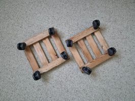 2er Set Holz-Pflanzenroller, Allzweckroller, Garten