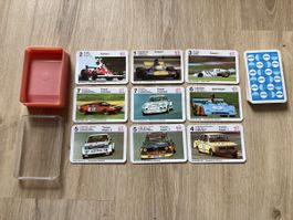 Auto Quartett Spiel Rennwagen Set mit Kunststoffbox