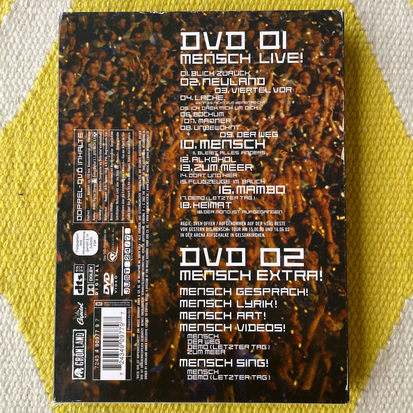 Tutti i DVDs: HERBERT GRÖNEMEYER-2DVD MENSCH LIVE – Usato da Rorschacherberg venduto da CD-Roli 1