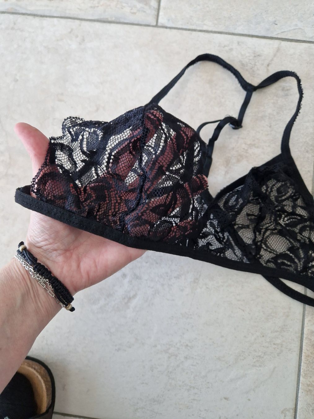 Sonstige Unterwäsche: Spitzen-BH Schwarz, Grösse One Size, transparent – Gebraucht aus Niederrohrdorf von Miripfiri 1
