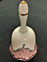 Tischglocke Porzellan weiss Dekor handbemalt Lolita 1988
